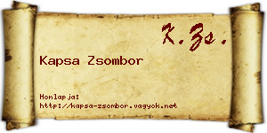 Kapsa Zsombor névjegykártya