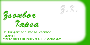 zsombor kapsa business card